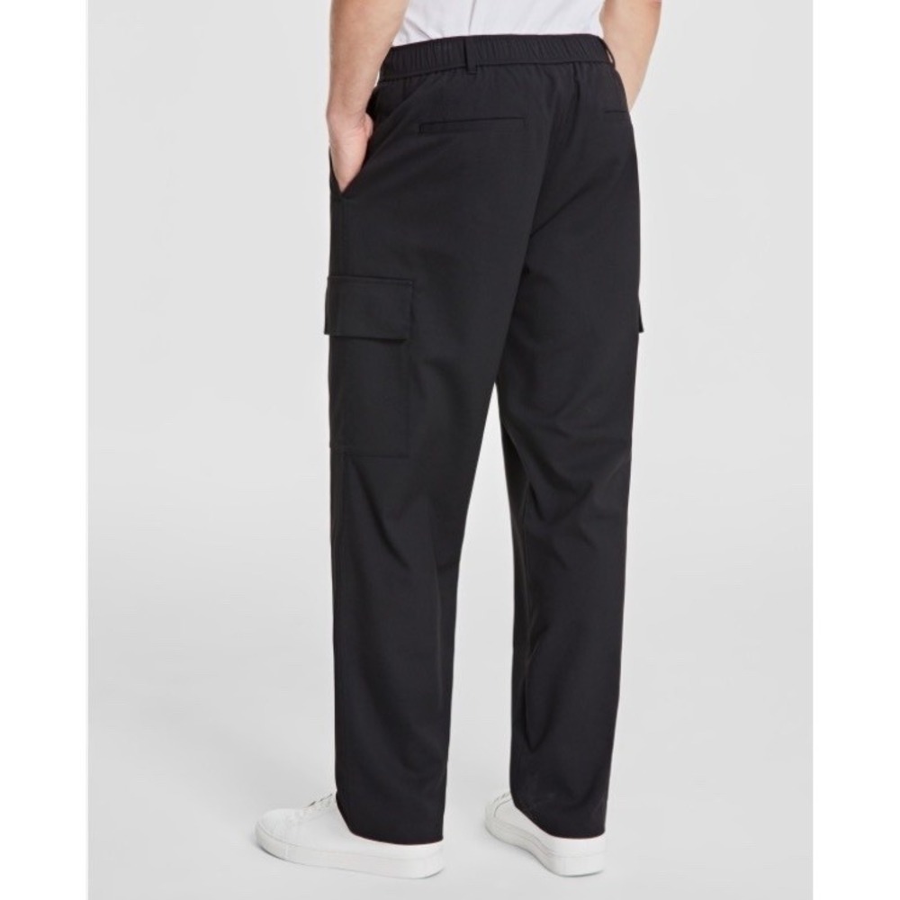 Alfani Mens Refined Cargo Pants Deep‎ Black Size 36W 32L new - Picture 2 of 7